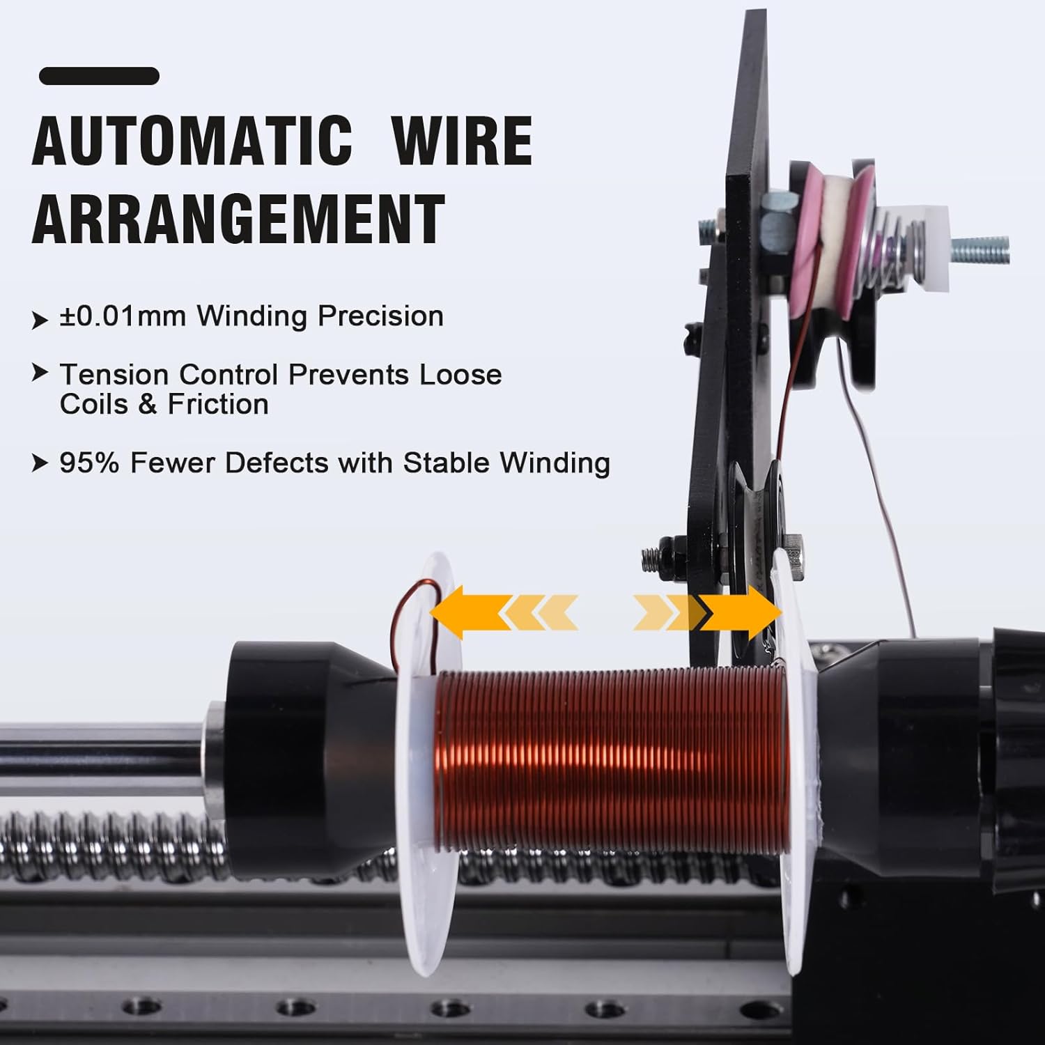 Automatic Winding Machine 1200RPM Coil Winder Machine with Auto-Wire Alignment, Compatible with 17-46AWG Wire, Ideal for Tube Transformer, Enameled Wire, Solder Wire