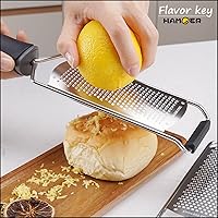 Vista 4 de Rallador Zester para Queso Chocolate Limón Fruta Jengibre Juego de Múltiples Herramientas Mango Ergonómico Antideslizante (Dos Herramientas)