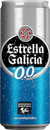 Estrella Galicia - Lager - 0,0 - Cerveza sin alcohol - 16 oz (12 latas)