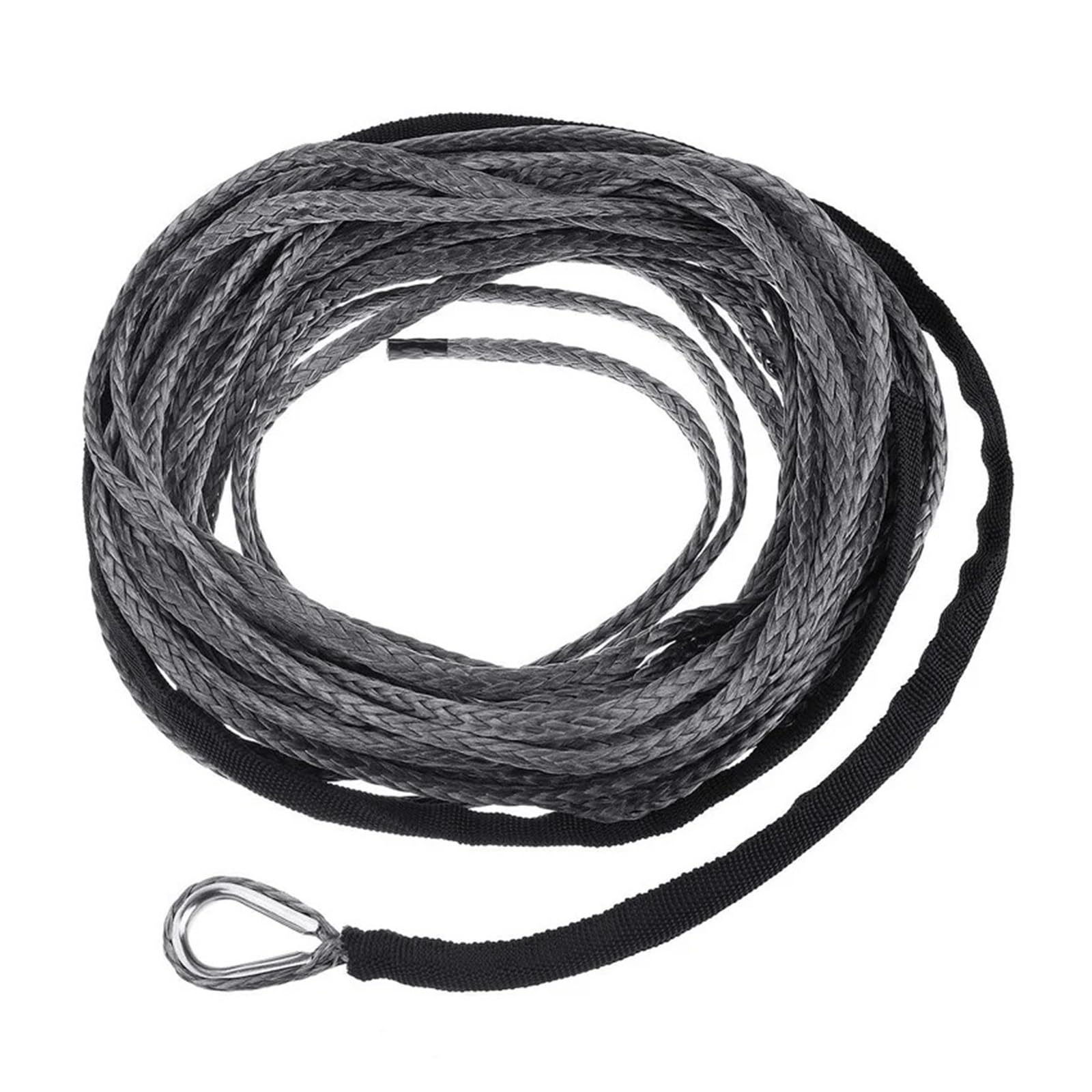 15m 6mm/7mm Wciągarka Holownicza Lina Linowa Linia Sznurkowa Włókno Syntetyczne 5800lbs/7700lbs/9300lbs Solidna I Niezawodna(7mmx15m grey)