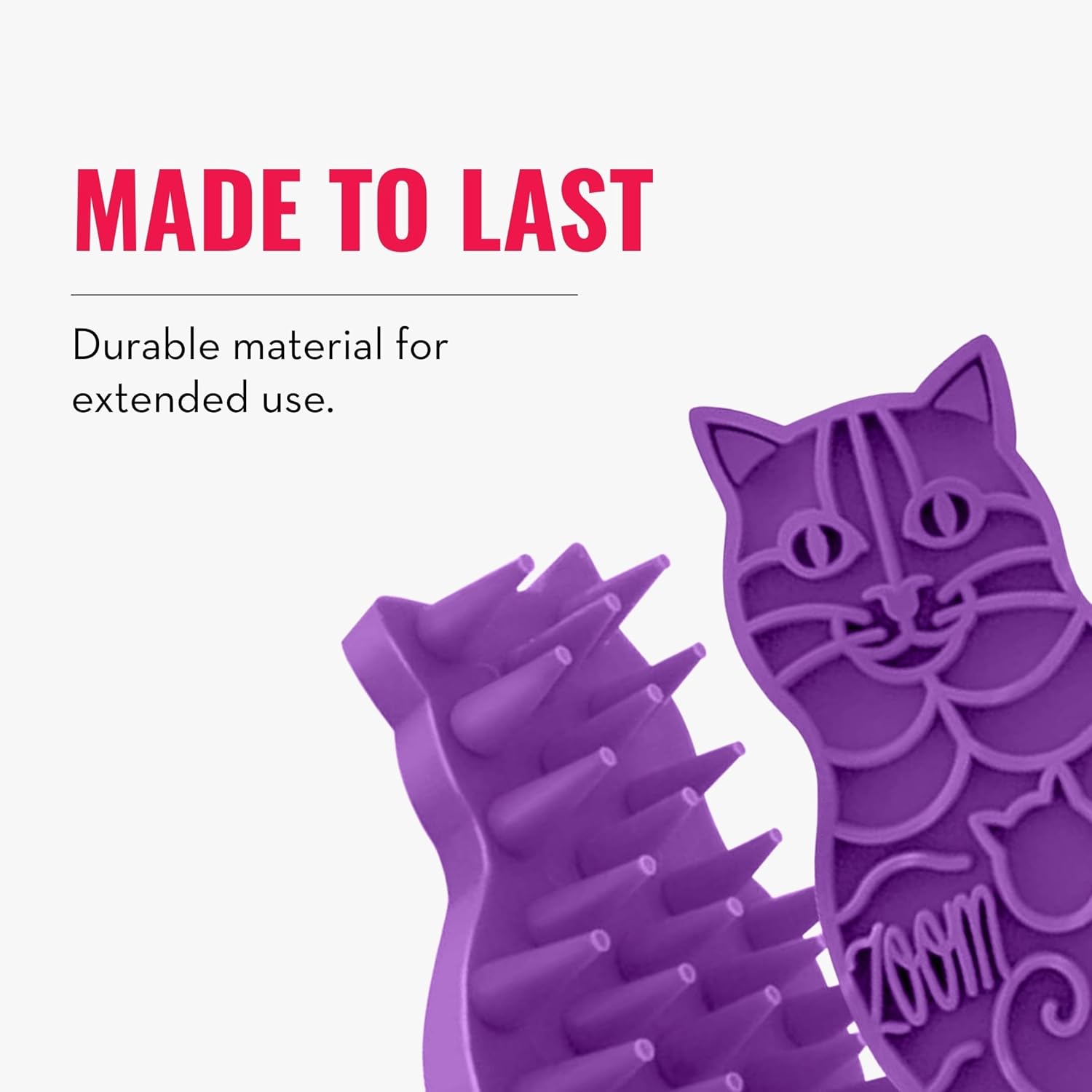 KONG Cat ZoomGroom Brush - Soft Rubber Grooming Tool for Brushing, Massaging, Bathing, and Reducing Hairballs