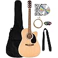 Fender CD-60S Solid Top Dreadnought Acoustic Guitar - All Mahogany Bundle with Gig Bag, Tuner, Strap, Strings, Picks, and Austin Bazaar Instructional DVD