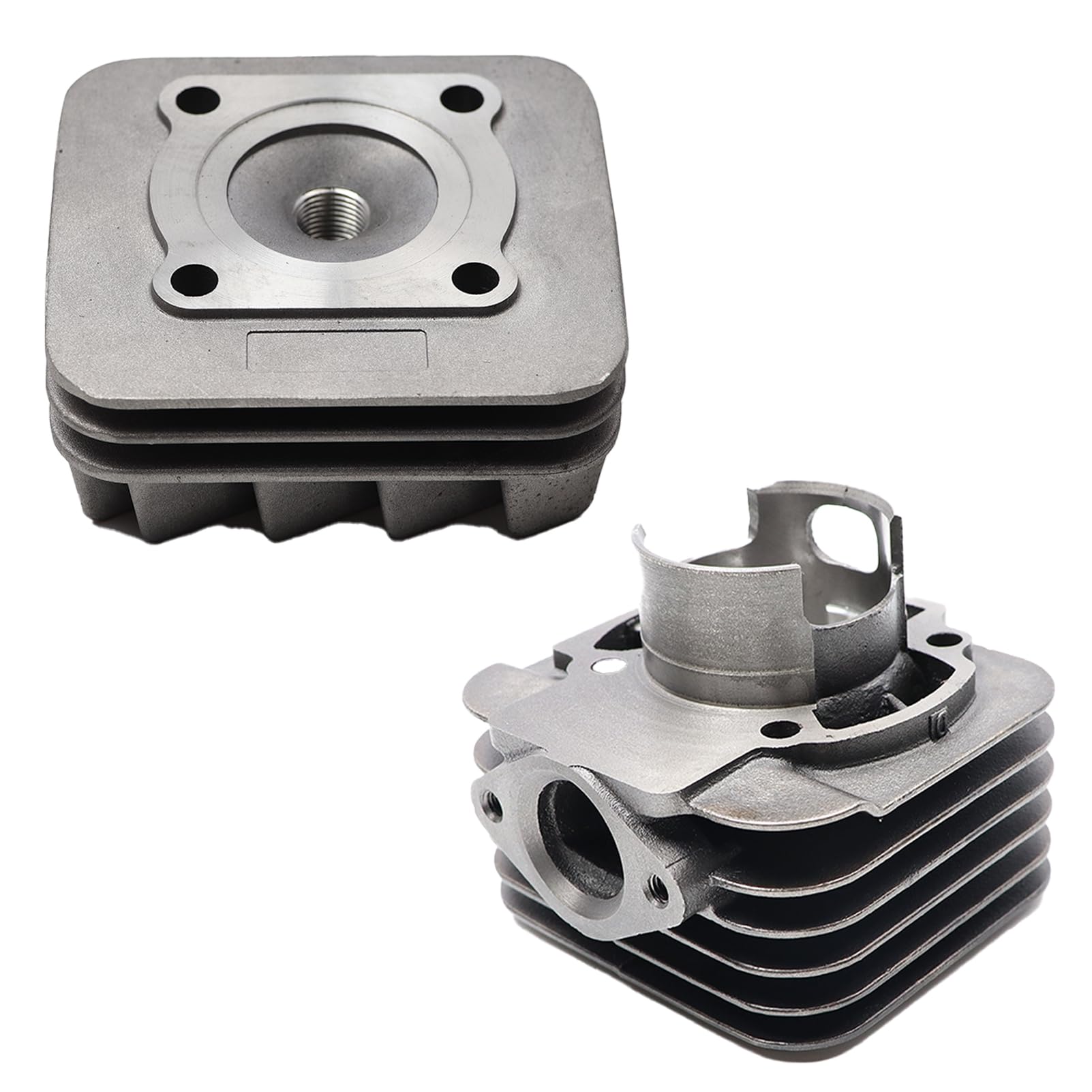 Kit Cilindro Gruppo termico DR Evolution 70cc D.48 Piggio AC ARIA SP.12 GHISA en fundición refrigerado por aire para motores Piggio Gilera 6 transferencias con escape elíptico y cabeza