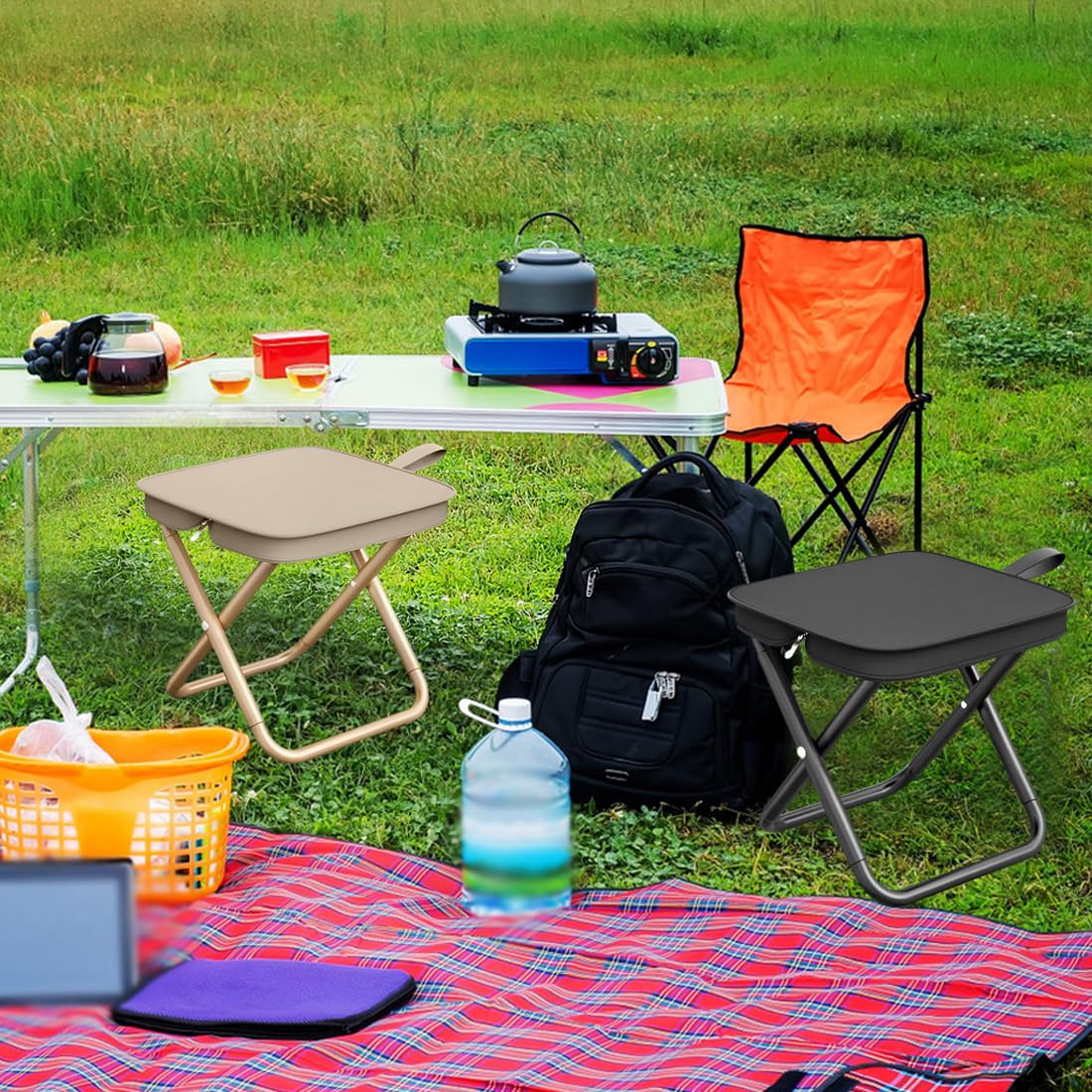 Tabouret Pliable Léger Pour Chasse Et Camping – Assise 31x30x30 Cm, Capacité 100 Kg, Sac De Transport Inclus