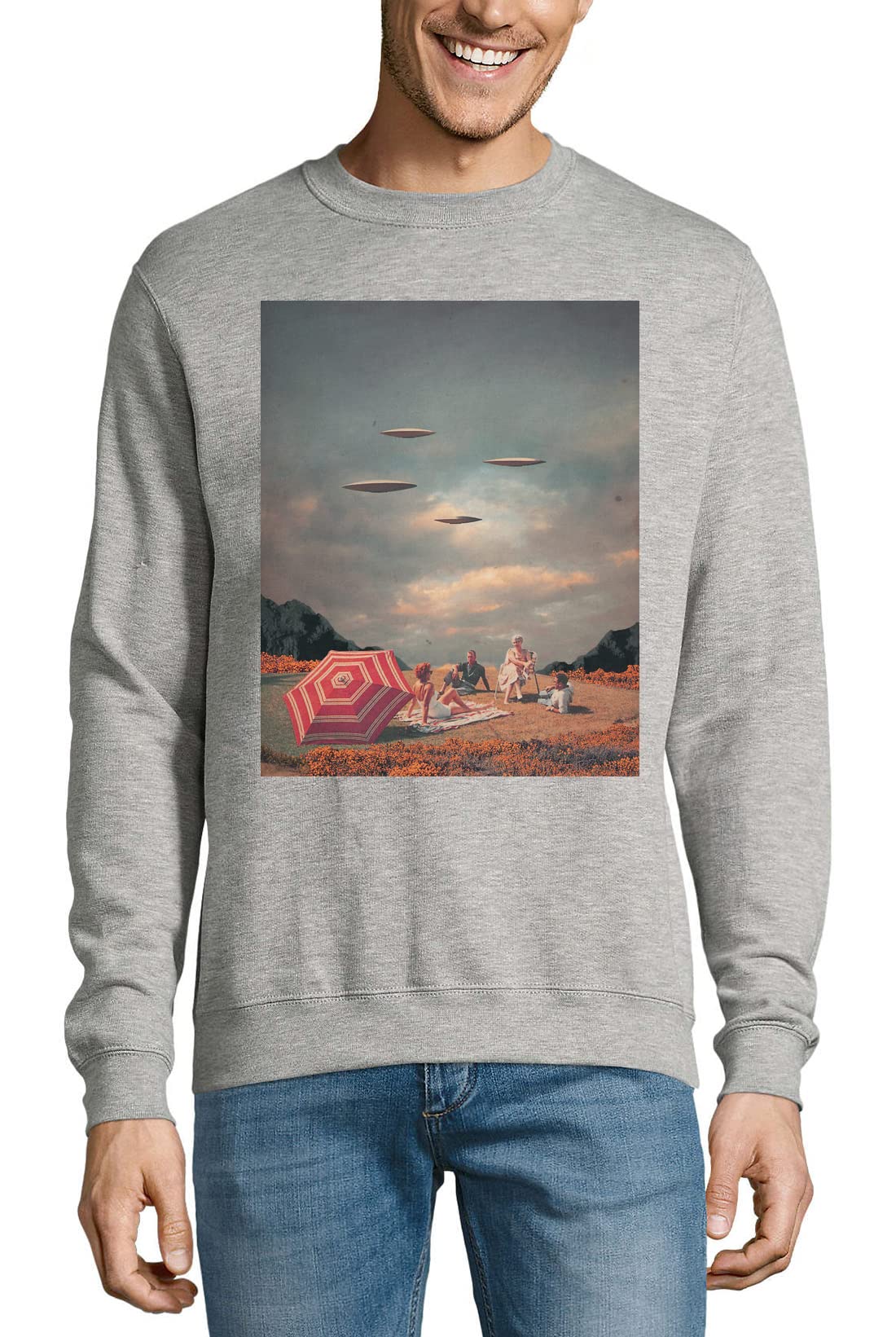 Pullover UFO coton gris fini les pulls ternes et inconfortables - 2