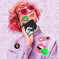 Vista 60 de Cartera de cuero de dibujos animados para mujer, c-mármol azul, Lindo