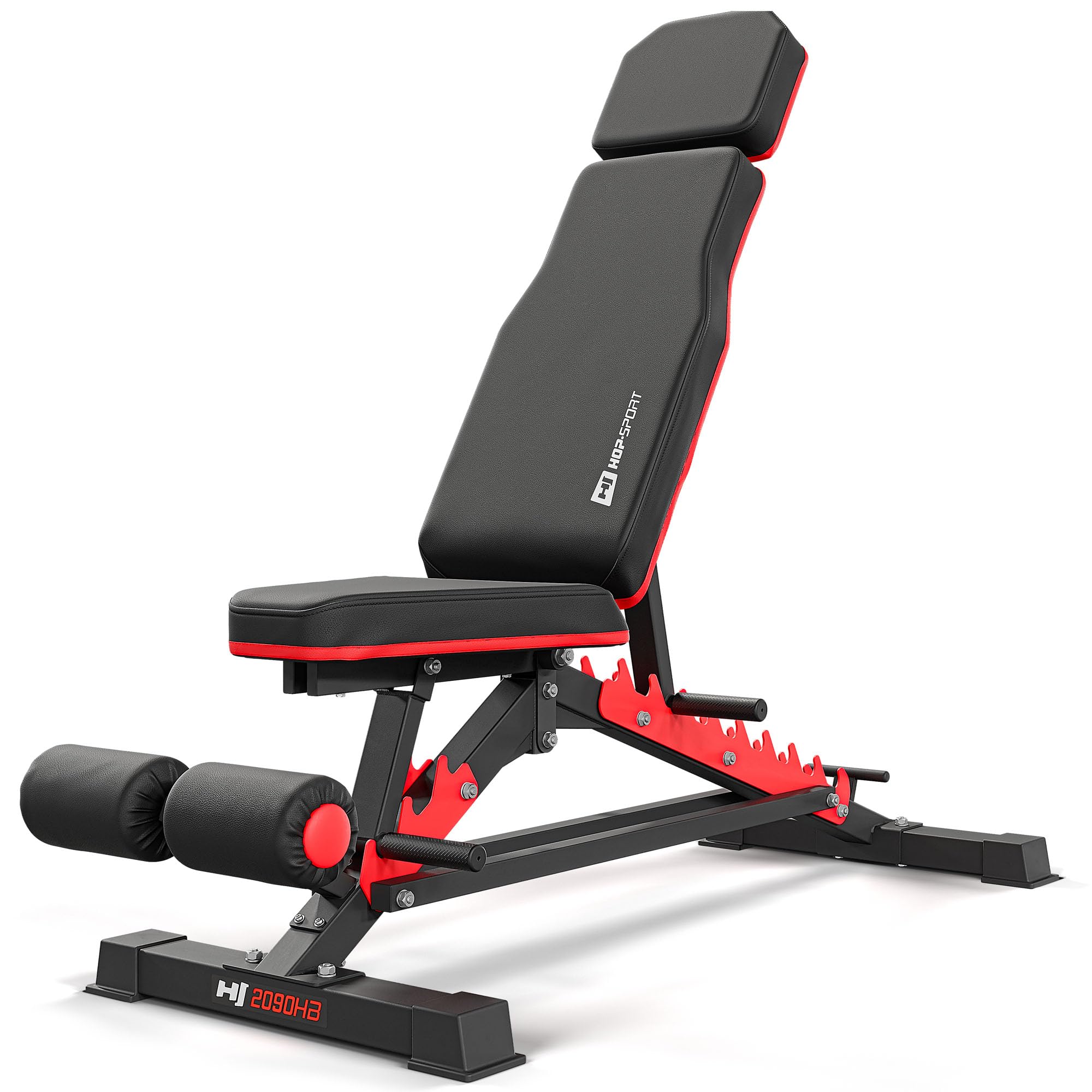 Hop-Sport Hantelbank Klappbar, Trainingsbank für Home Gym, 10-Fach verstellbare Rückenlehne, Multifunktional Fitnessgeräte für Zuhause, Max. Belastbarkeit 300 kg