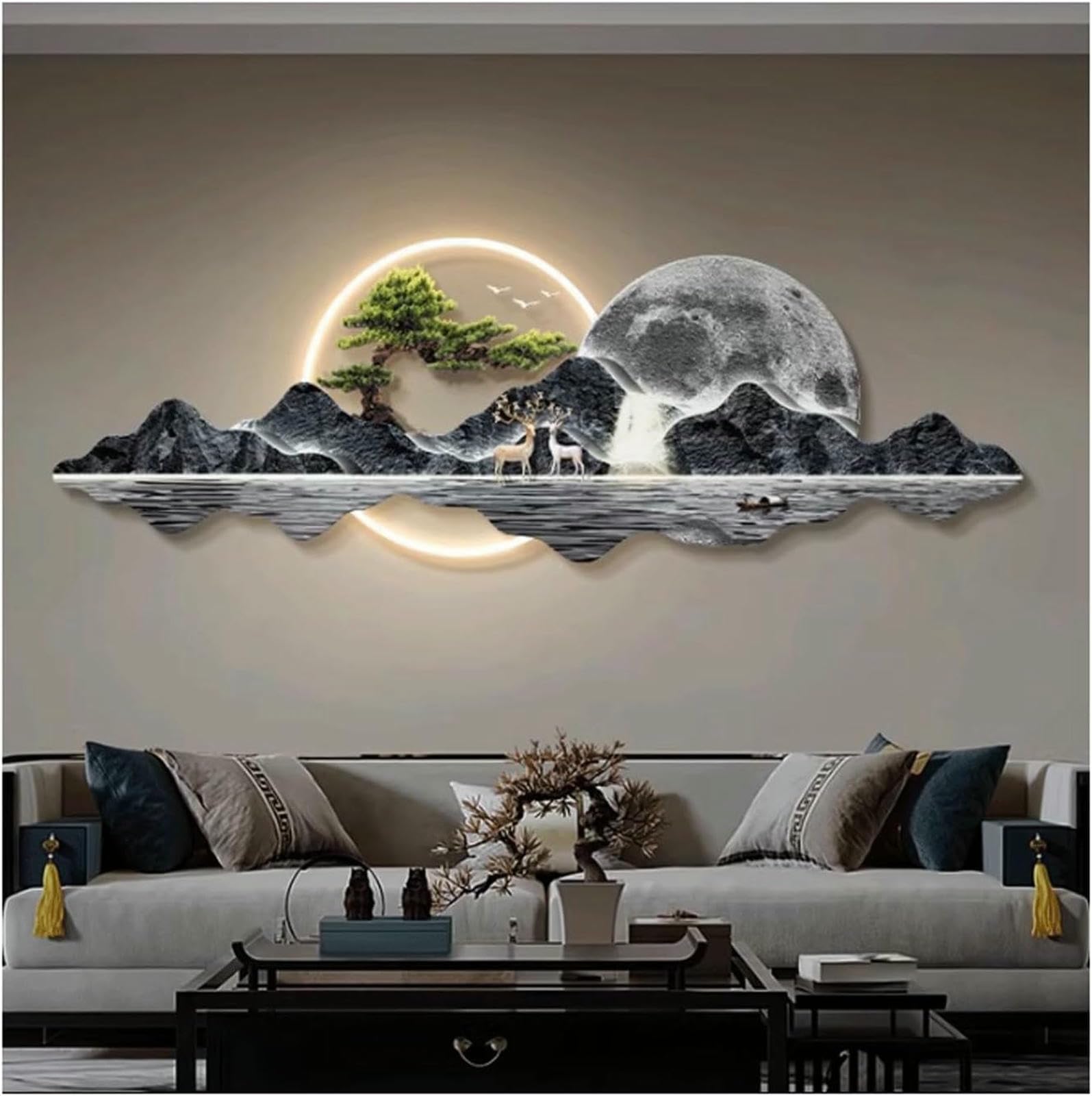 Décoration Murale LED 3D avec effet d'eau qui coule lumineuse