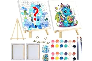 2 Pack Framed and Easel Dragon Paint by Numbers Kit for Kids Ages 8-12