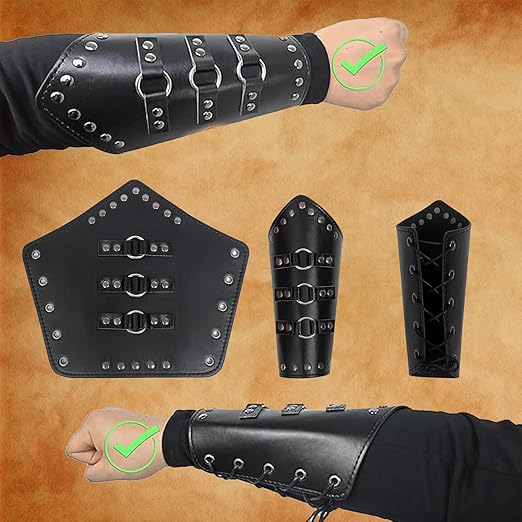 Jiumaocleu Heren Middeleeuws Kostuum Schouderbescherming Retro Steampunk Leren Lichaamsborst Bescherming Schouderpantser Borstbescherming, Halloween Warrior Kostuum Cosplay Rekwisieten