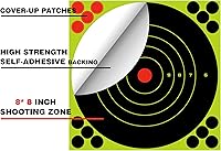 Vista 2 de Objetivo de disparo autoadhesivo de 8 pulgadas, paquete de 100 objetivos adhesivos reactivos a salpicaduras, parches de cobertura, retroalimentación