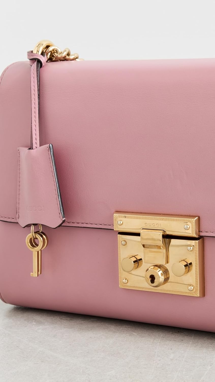 Gucci What Goes Around Comes Around Women's Pre-Loved Pink Leather Padlock Shoulder Medi Bag - Image 4