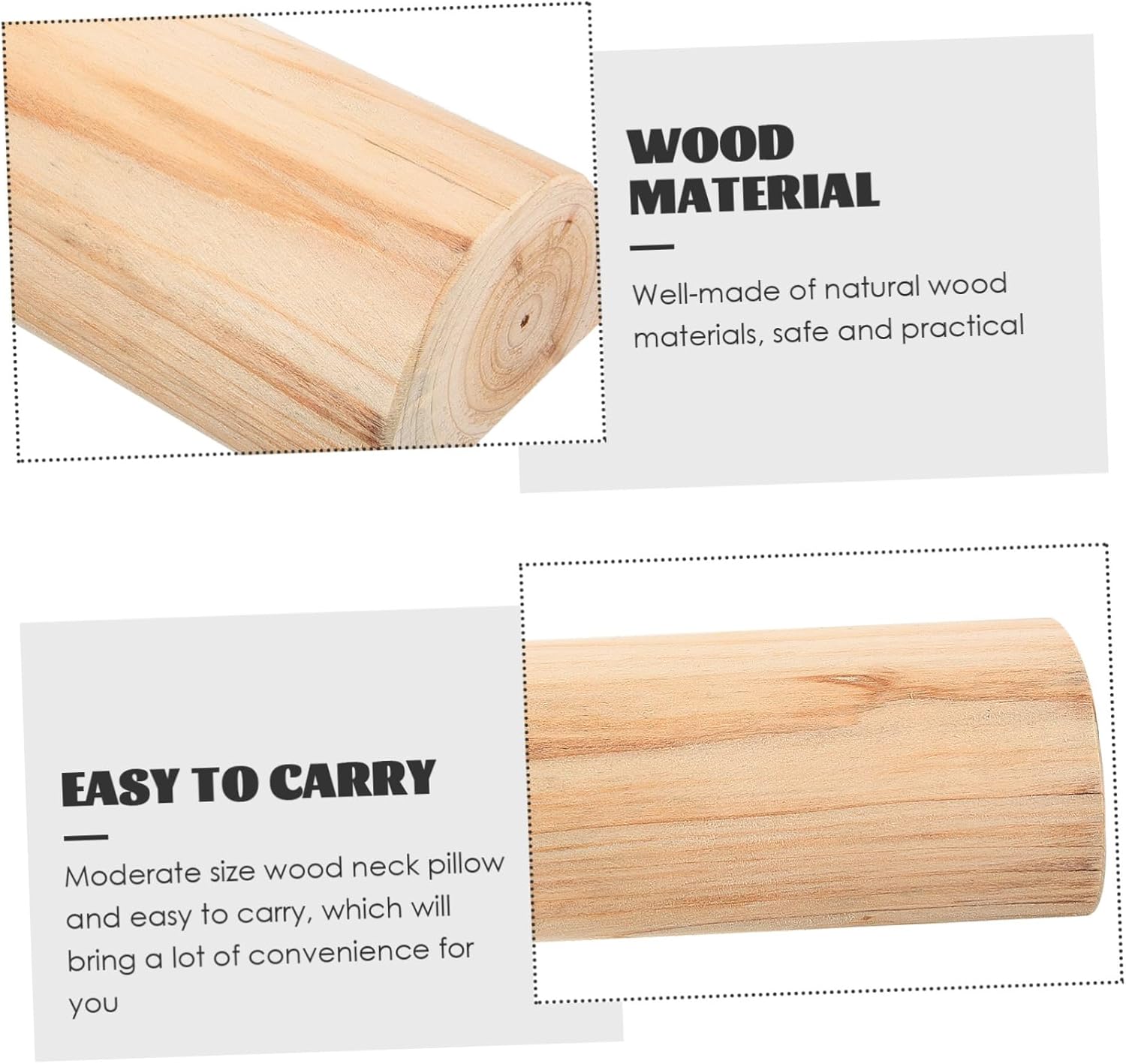 2pcs Wooden Cervical Pillow Smooth Sauna Neck Support Pillow for Adults Ergonomic Back Bolster Height Handmade for Comfort and Health