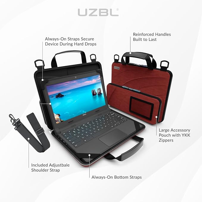 Funda rígida para Chromebook 11-11.6 pulgadas con correa y bolsa miniatura 8