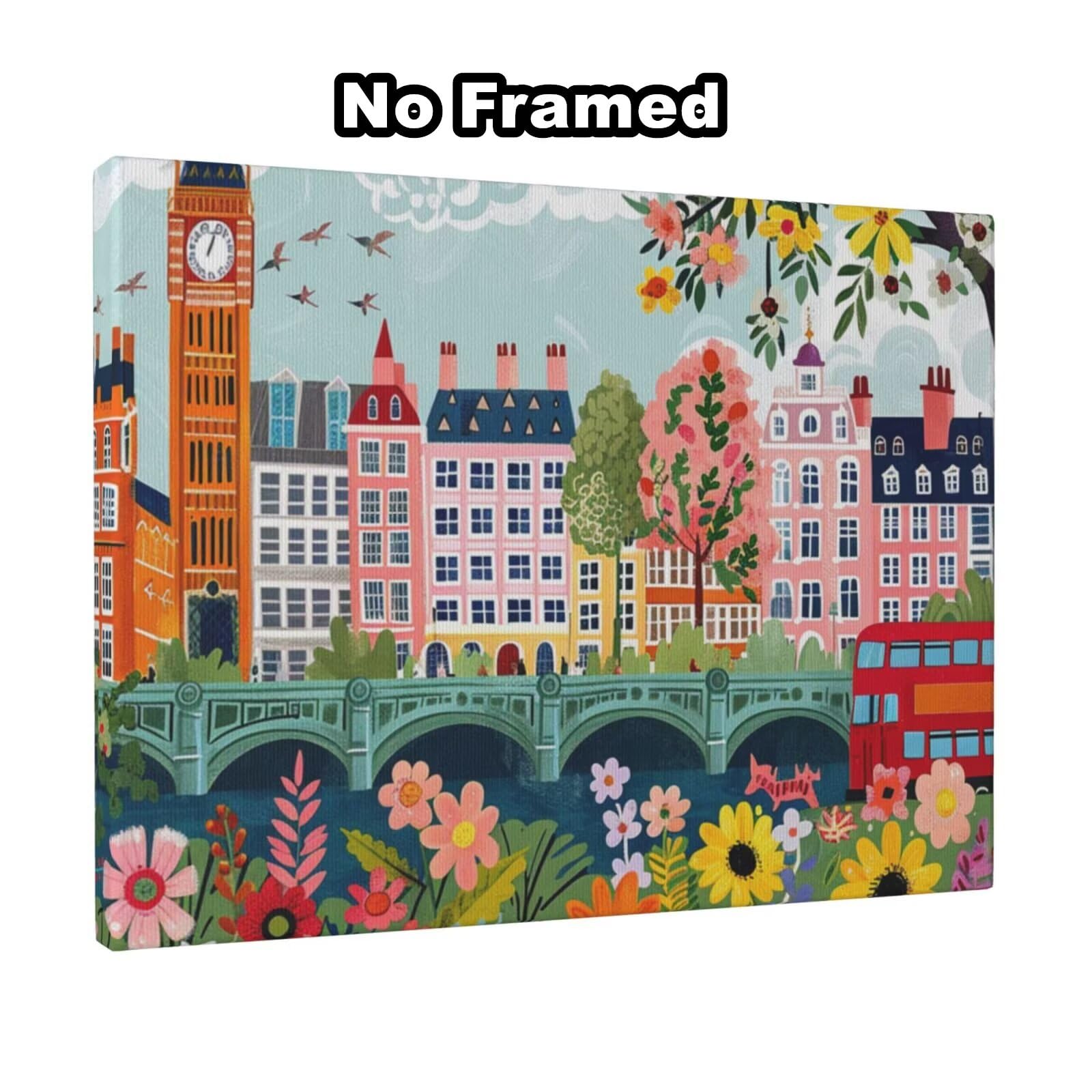 Kit per pittura con numeri per adulti, pittura paesaggistica con numeri per principianti, pittura acrilica con 6 pennelli, pittura ad olio per decorazione da parete (90 x 65 cm, senza cornice) MK36