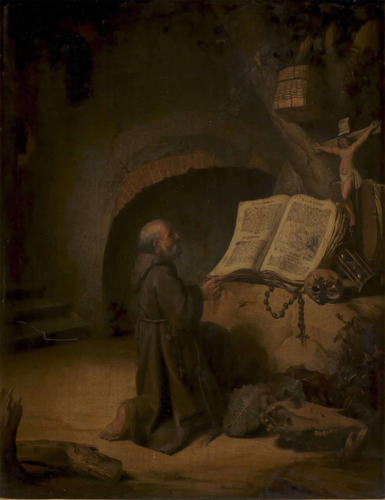 ARTXLXXBN Famous Painting Canvas Artwork Graffiti Print Eremit praying by Jacob van Spreeuwen Portrait Canvas Image for Home Decor 60x90cm
