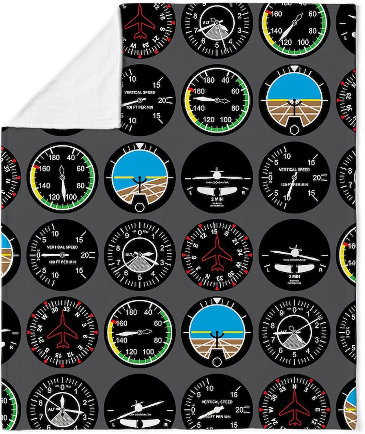 CafePress Flight Instruments Throw Blanket Super Soft Fleece Plush Throw Blanket, 60"x50"