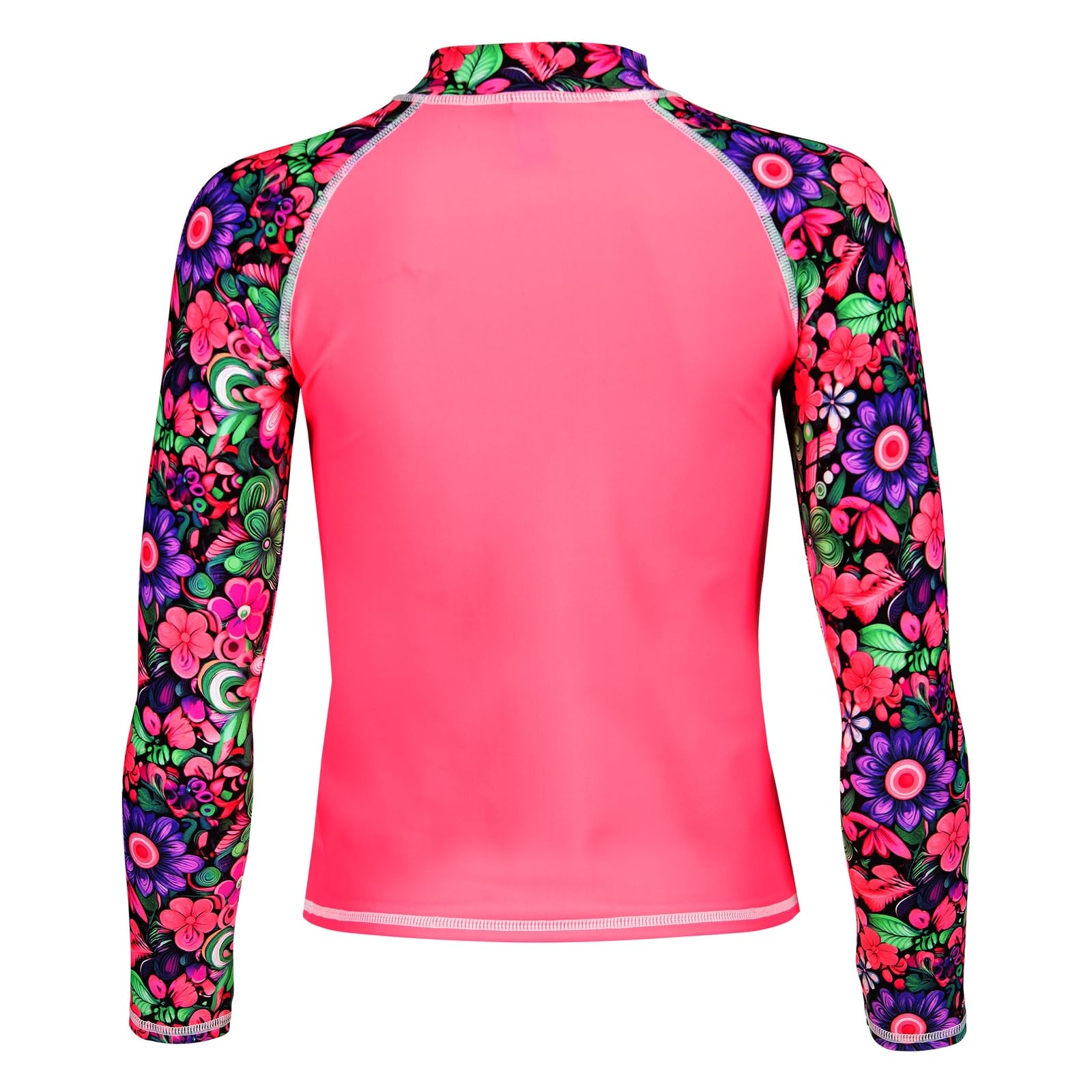 ARENA Kinder Badeshirt UV-Shirt Surfshirt Rash Vest L/S Allover, Farbe:Pink, Artikel:-960 Shocking pink/Flower, Größe:164
