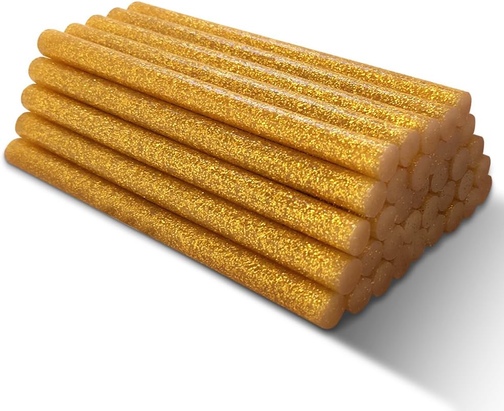 Amdai Gold Hot Glue Glitter Sticks (30 Pack) - 7mm x 100mm