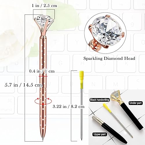 Miniatura 2 de 10 bolígrafos personalizados a granel con diamante, recuerdos de boda, recuerdos grabados con nombre, logotipo, texto para negocios, fiestas,