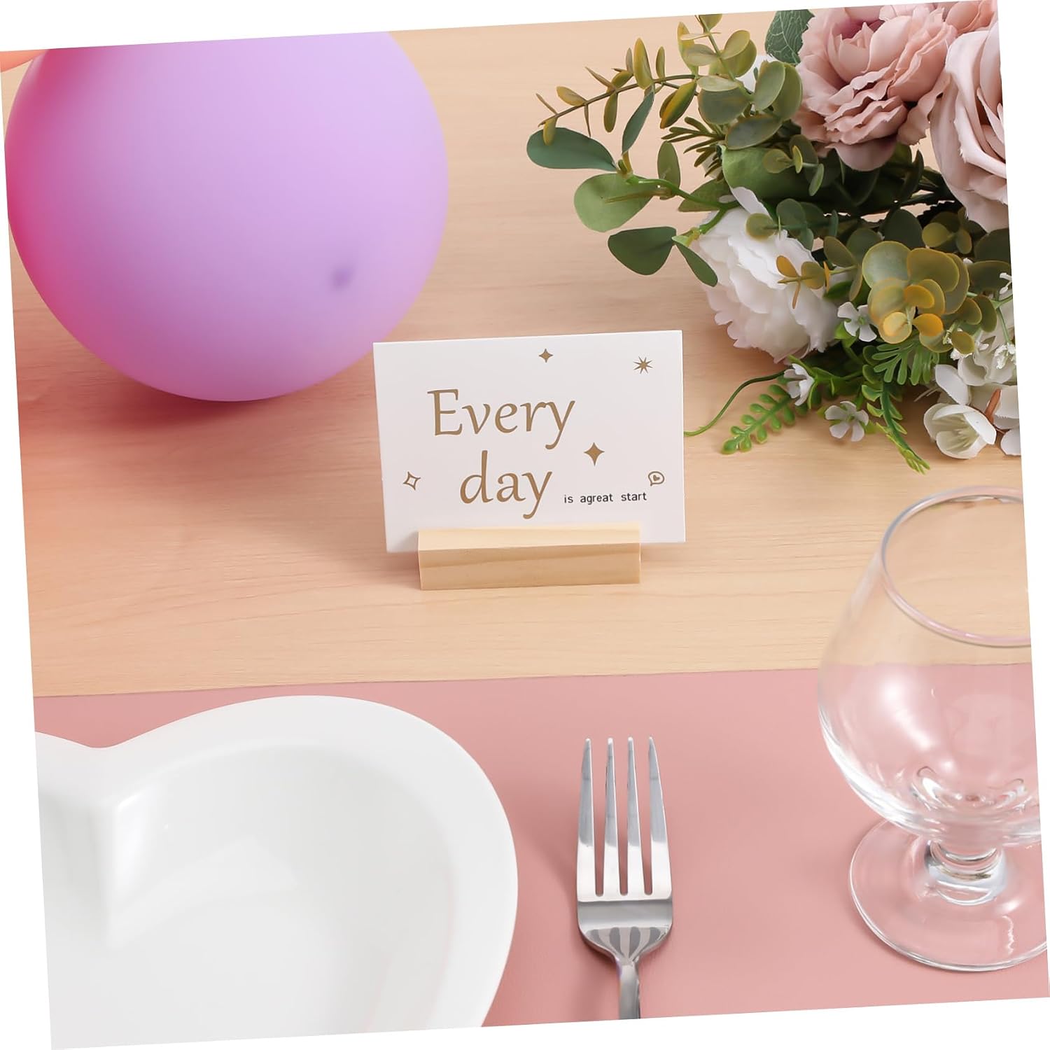25pcs Rectangular Wooden Memo Holders Versatile Photo and Business Card Stands for Home Office Weddings Events and More Compact Design for