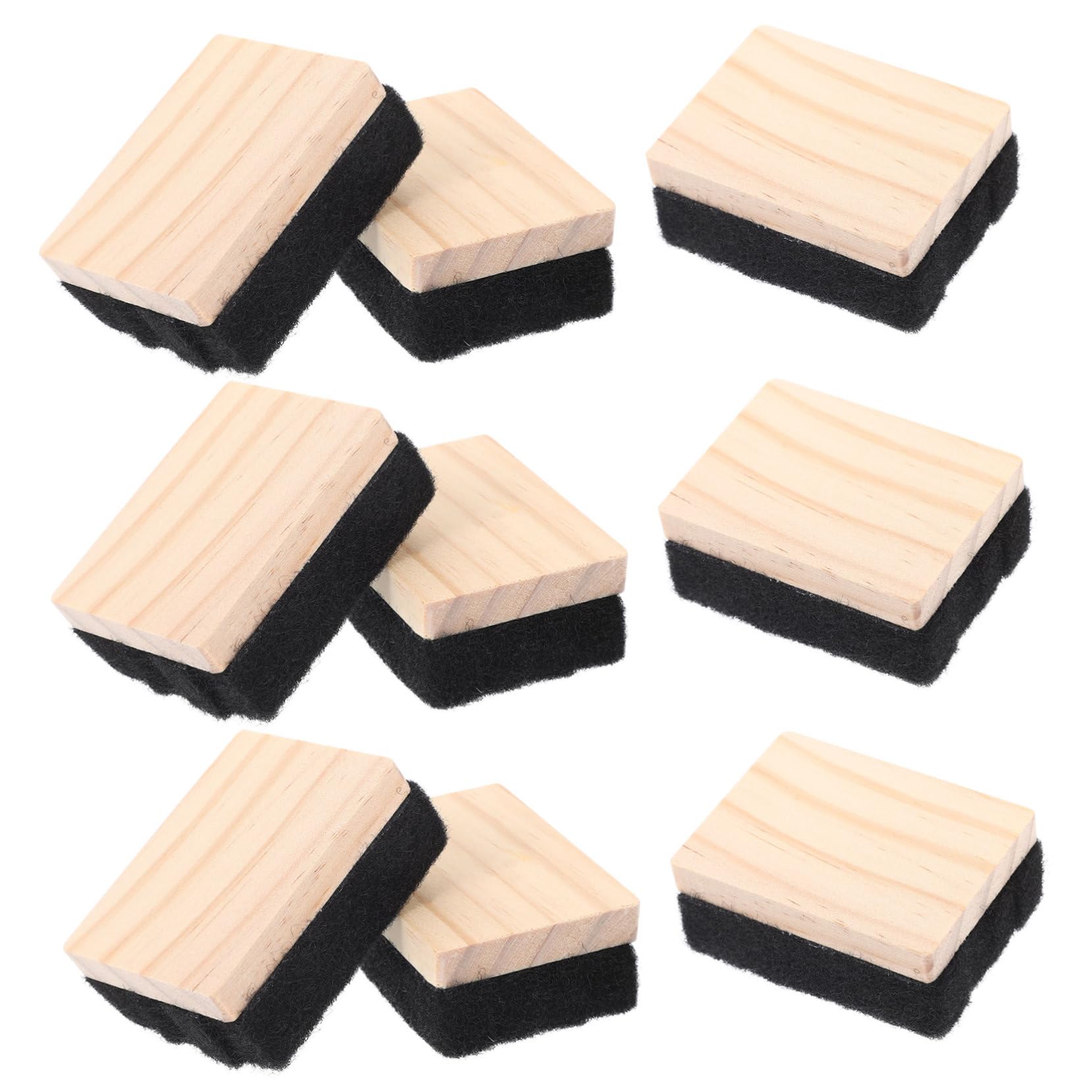 KICHOUSE 12pcs Wooden Blackboard Eraser Set Mini Erasers Bulk for Classroom Whiteboard Dry Erase Board
