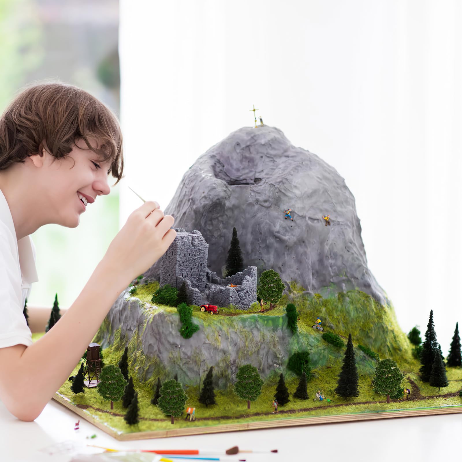 Alberi Modello Scenografici Verdi 20 Pezzi 9cm per Diorama