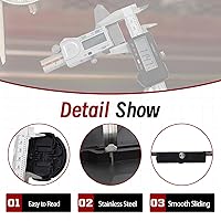 Vista 4 de findmall Cuerpo electrónico del acero inoxidable del calibrador de Digitaces con la pantalla LCD grande 0-6 pulgadas pulgadas/milímetro