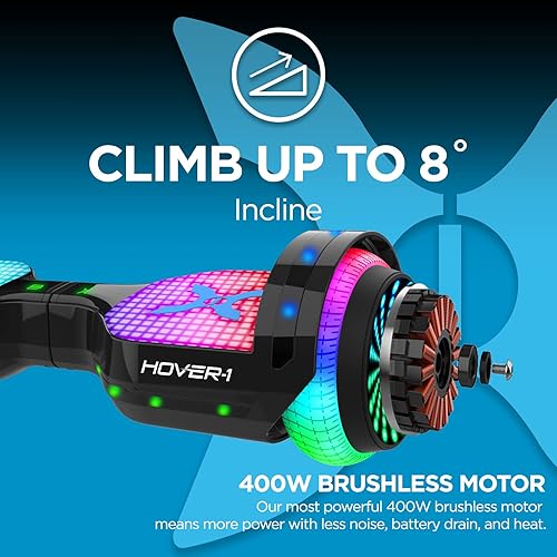Miniatura 7 de Hover-1 Astro Electric - Scooter de equilibrio automático - Velocidad máxima de 7 MPH, rango de 9 millas, tiempo de ejecución de 5 horas, altavoz