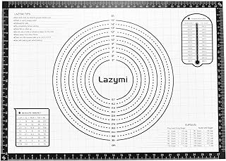 Backmatte Silikon Große Antihafte Backunterlage Rutschfeste Teigmatte 71x51 cm Ausrollmatte Silikonmatte Backfolie Backpapier Arbeitsmatte mit Messung für Fondant Pizza Brot Matte BPA Frei, Schwarz