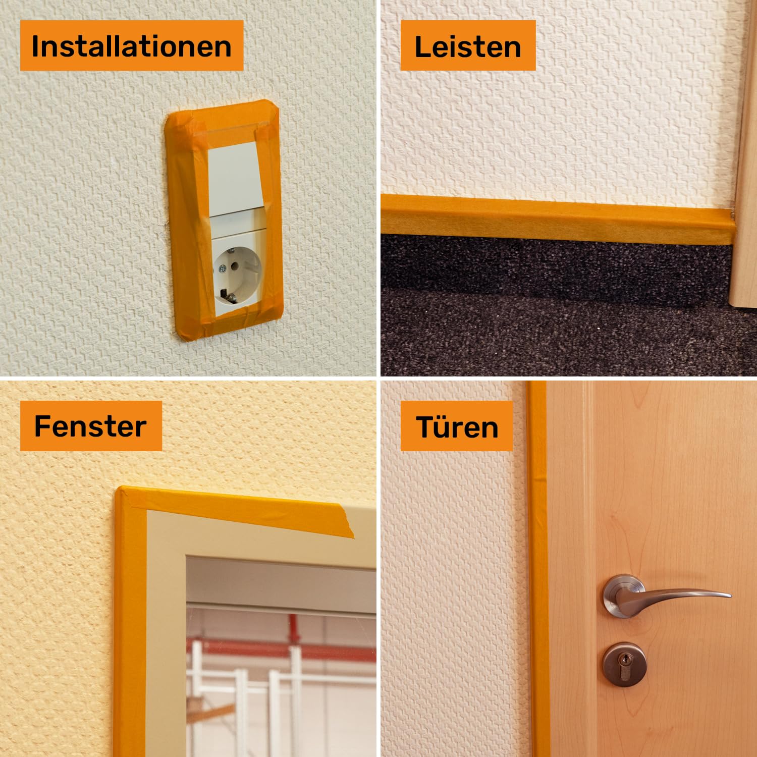 Silisto Goldband 50 mm x 50 m – 6 rolek – taśma malarska, taśma malarska, taśma maskująca, taśma malarska, taśma malarska – przykleja się do drewna, tynku, tapety, włókniny i metalu