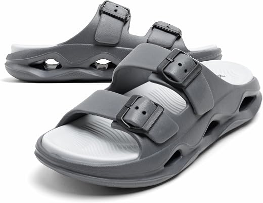 DOCTOR HEALTH SUPER SOFT Men EVA Double Strap Sandals | Adjustable Buckle Comfort Slides | Lightweight Anti-Slip Casual Sa...