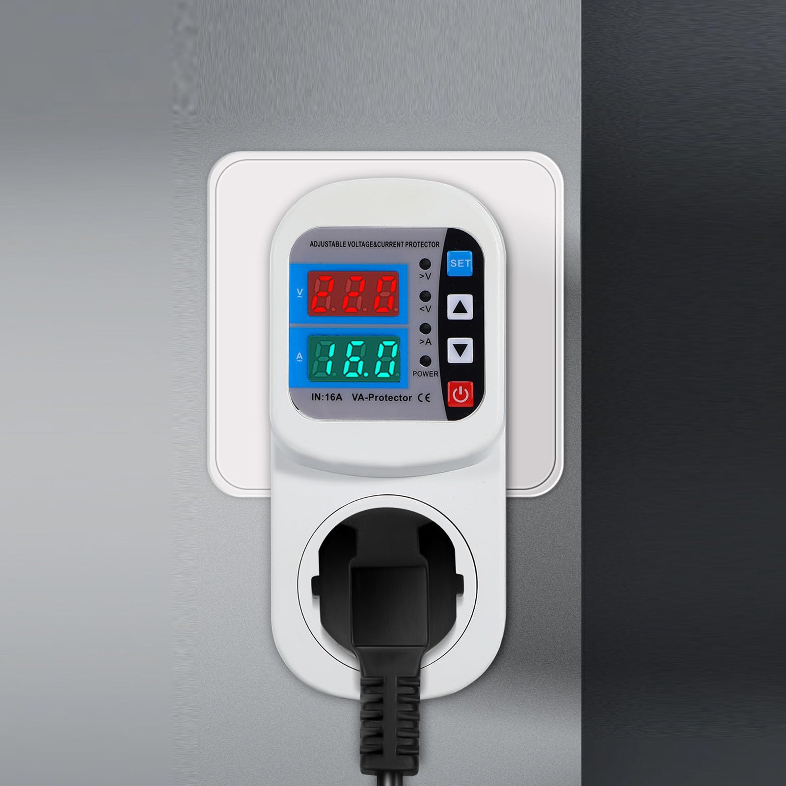 Protector Voltaje Ajustable LCD | Relé 16A Persianas Seguridad Nevera Aire TV Electrodomésticos