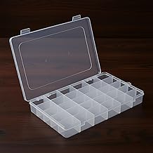 Transparent Jewelry Organizer – 36-Grid Storage Box with Adjustable Sections for Earrings, Beads & Craft Supplies