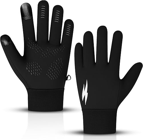 WESTWOOD FOX Guantes térmicos de invierno resistentes al viento, guantes de correr para pantalla táctil, guantes de ciclismo de silicona