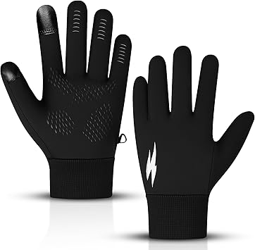 WESTWOOD FOX Winter Thermal Gloves Windproof Running Gloves Touch Screen Warm Anti Slip Silicone Cycling Gloves for Men Women,Elastic Cuff for Driving