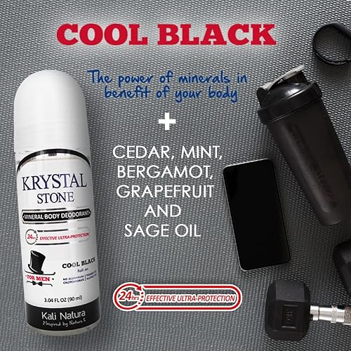 Miniatura 8 de KRYSTAL STONE Desodorante en rollo de sales minerales naturales con aloe vera (paquete de 3)  Fórmula de belleza transparente y limpia  Libre de