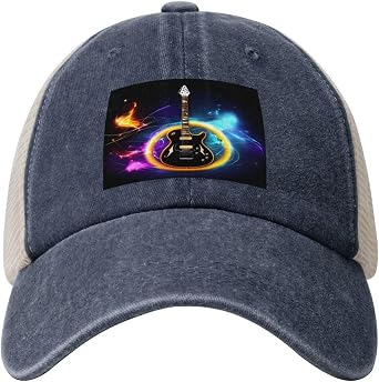 Snapback Trucker Hats Magic Electric Guitar Music Cowboy Baseball Caps Adjustable Blank Mesh Ball Caps for Men Women