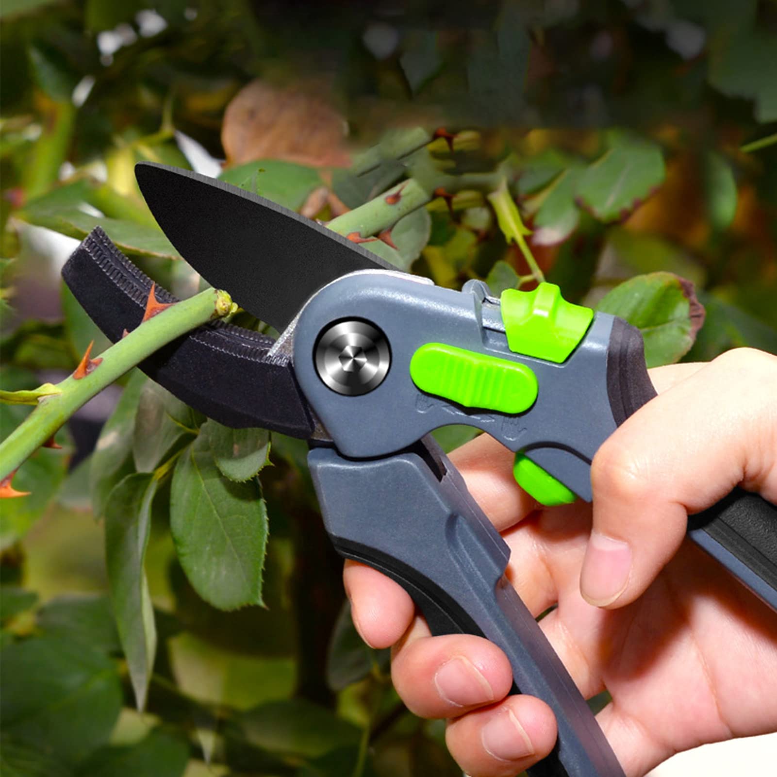 Tijeras de podar, Tijeras de podar para jardín, árboles frutales, Tijeras ahorradoras de Mano de Obra con Ranuras Antideslizantes para podar en jardinería.