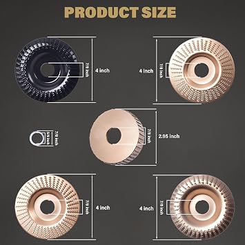 8-piece set of 4-inch angle grinder woodworking carving piece set, professional wood polishing tool set suitable for carving, shaping, polishing and finishing
