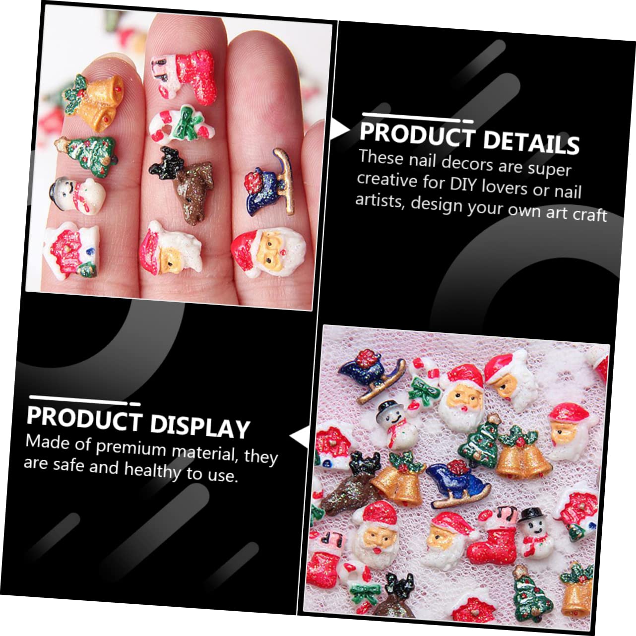 MAGICLULU 3 Set Di Ciondoli Per Manicure Decorazioni Per Unghie Materiali Versatili Per Unghie 50 Pezzi*3