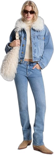 Michael Kors Women's Fur Collar Denim Jacket