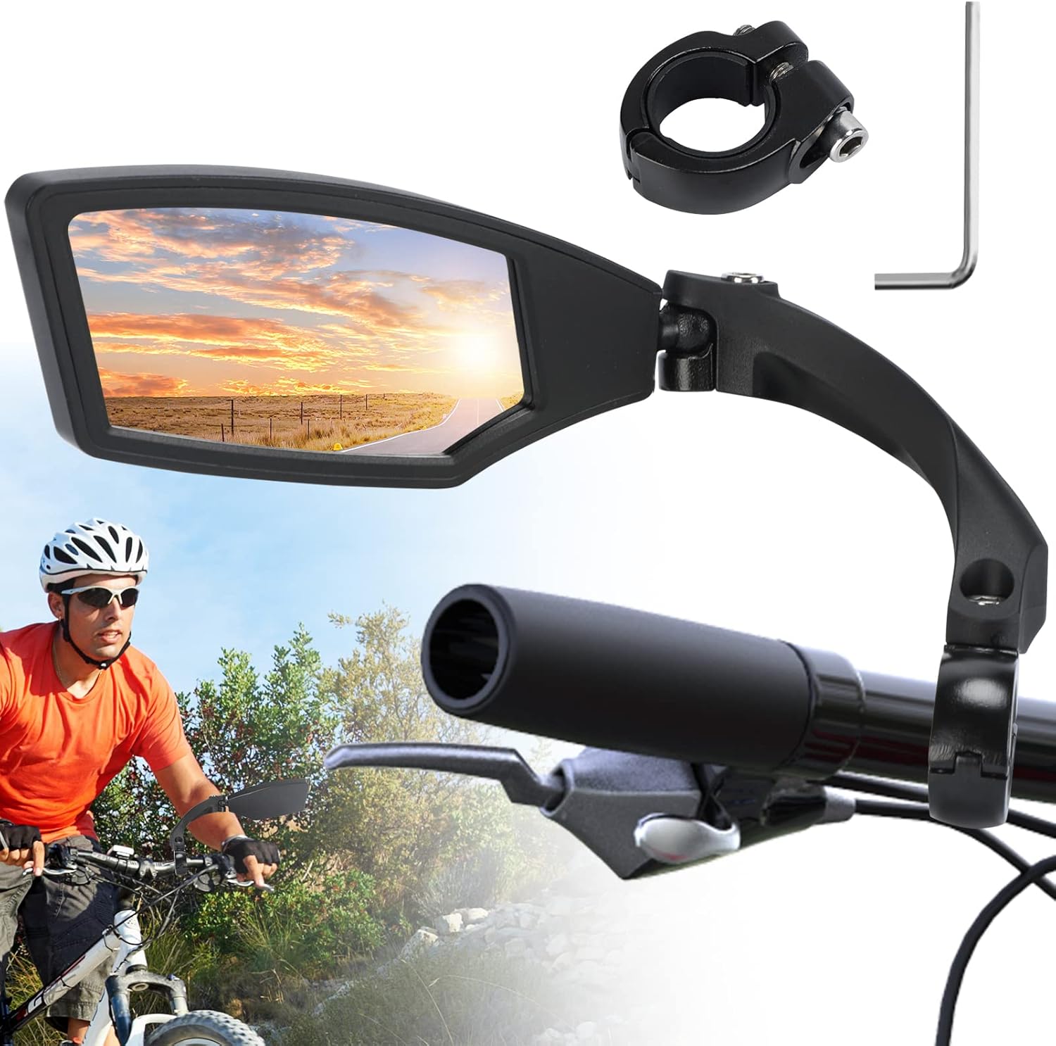 Retroviseur Velo,Retroviseur Velo Guidon Gauche,Diamètre 2126mm