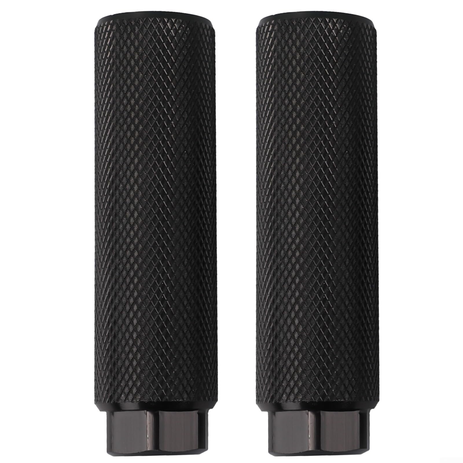Bike Pegs, 2 Pcs Aluminum Bike Pegs for 3/8" Axles, High-Strength Alloy Knurled Foot Pegs, 100mm Bicycle Pegs Set for Mountain/BMX/Road Bike, Front or Rear Axle(Black)