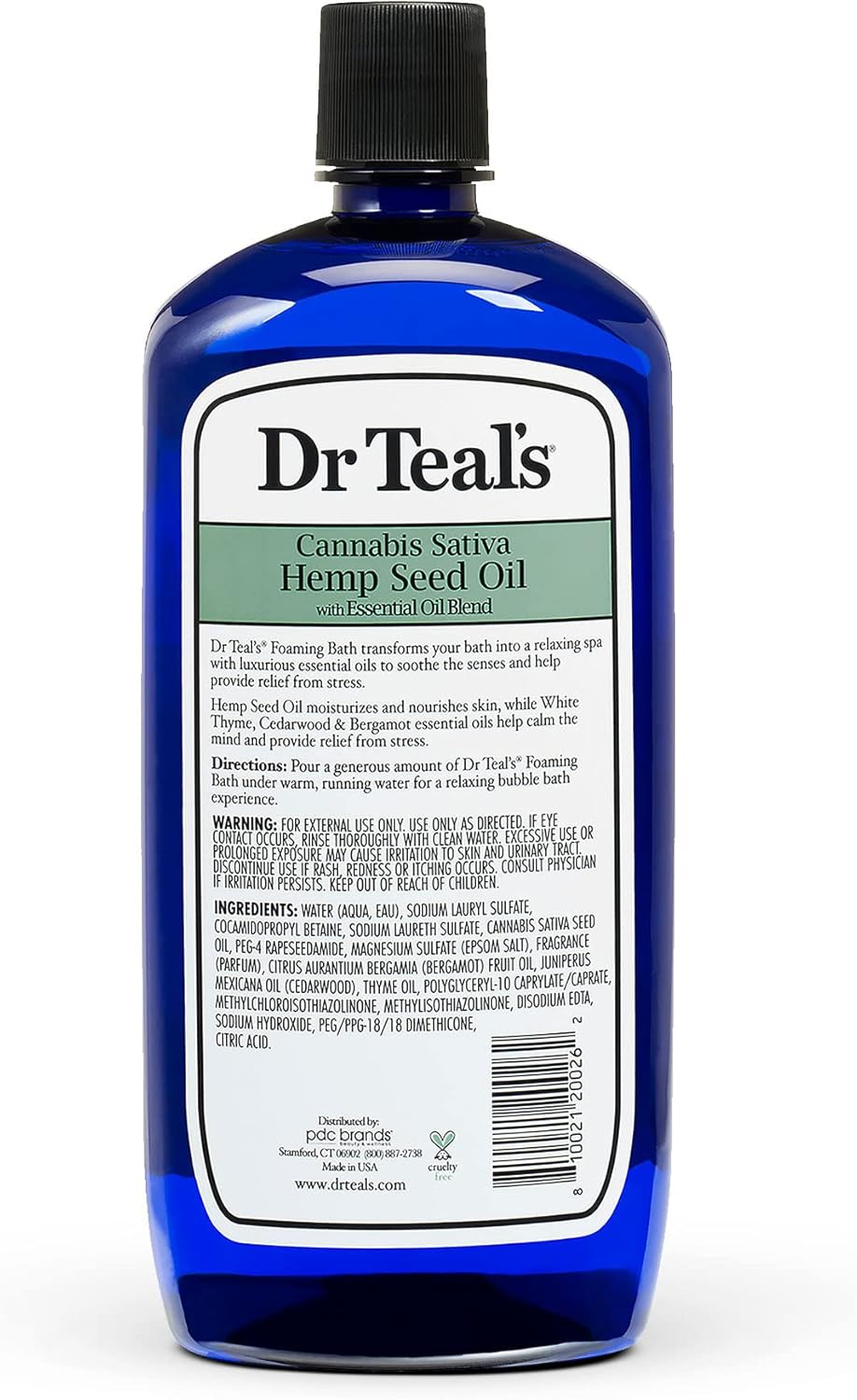 Dr Teal's Foaming Bath with Pure Epsom Salt, Cannabis Sativa Hemp Seed Oil, 34 fl oz (Pack of 4) (Packaging May Vary) : Beauty & Personal Care