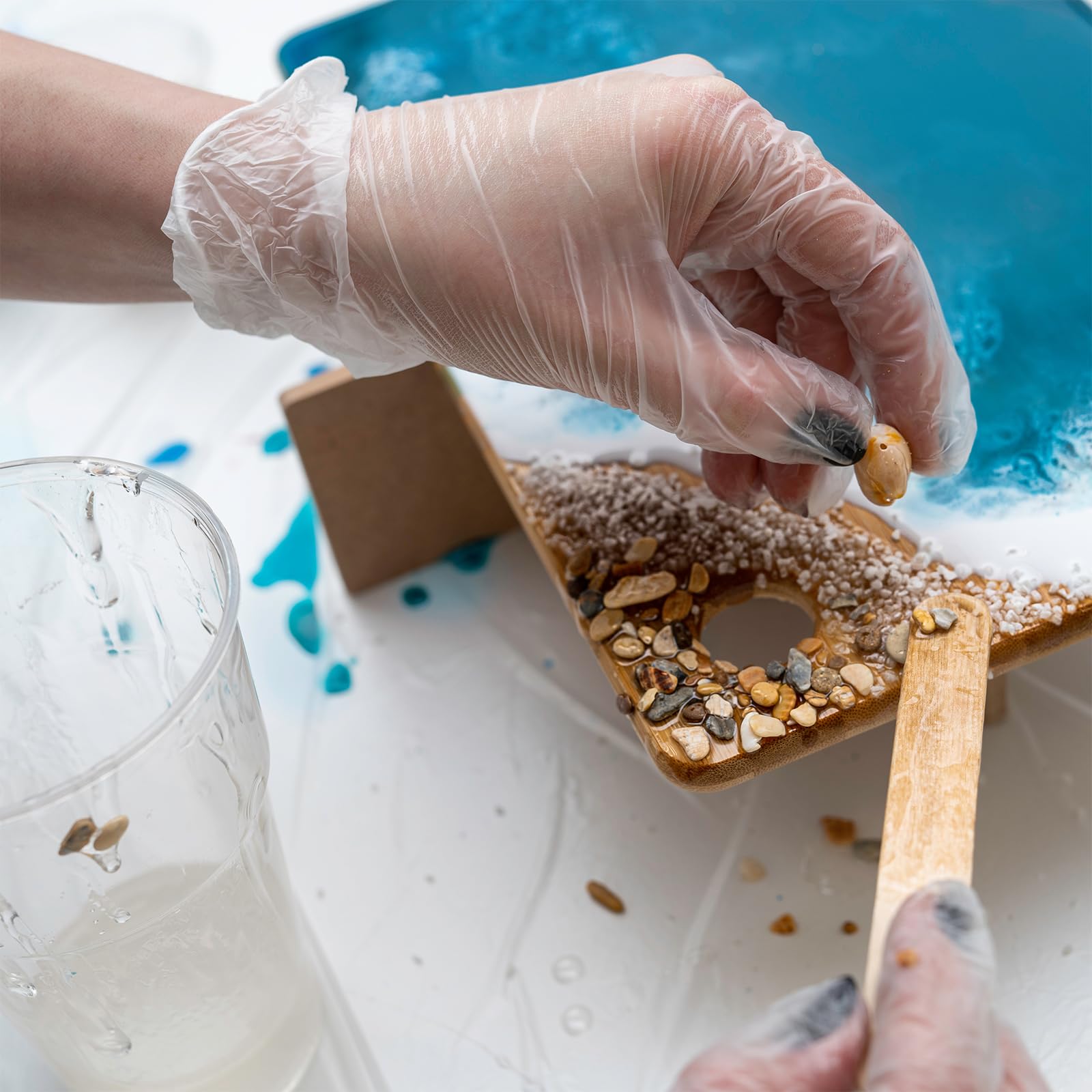 Resina Epossidica Trasparente con Indurente, Rapporto 1:1, per Creazione Gioielli Fai da Te, Legno, Resina da Colata d'Arte (HY2L)