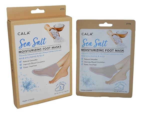 Cala Sea salt moisturizing foot mask 3 count, 3 Count