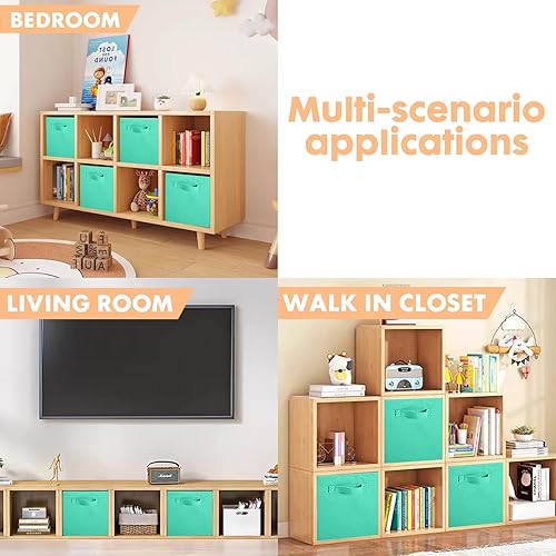 Miniatura 89 de ShellKingdom Contenedores de almacenamiento, cubos de almacenamiento plegables de tela y cajón organizador de almacenamiento de tela para armario