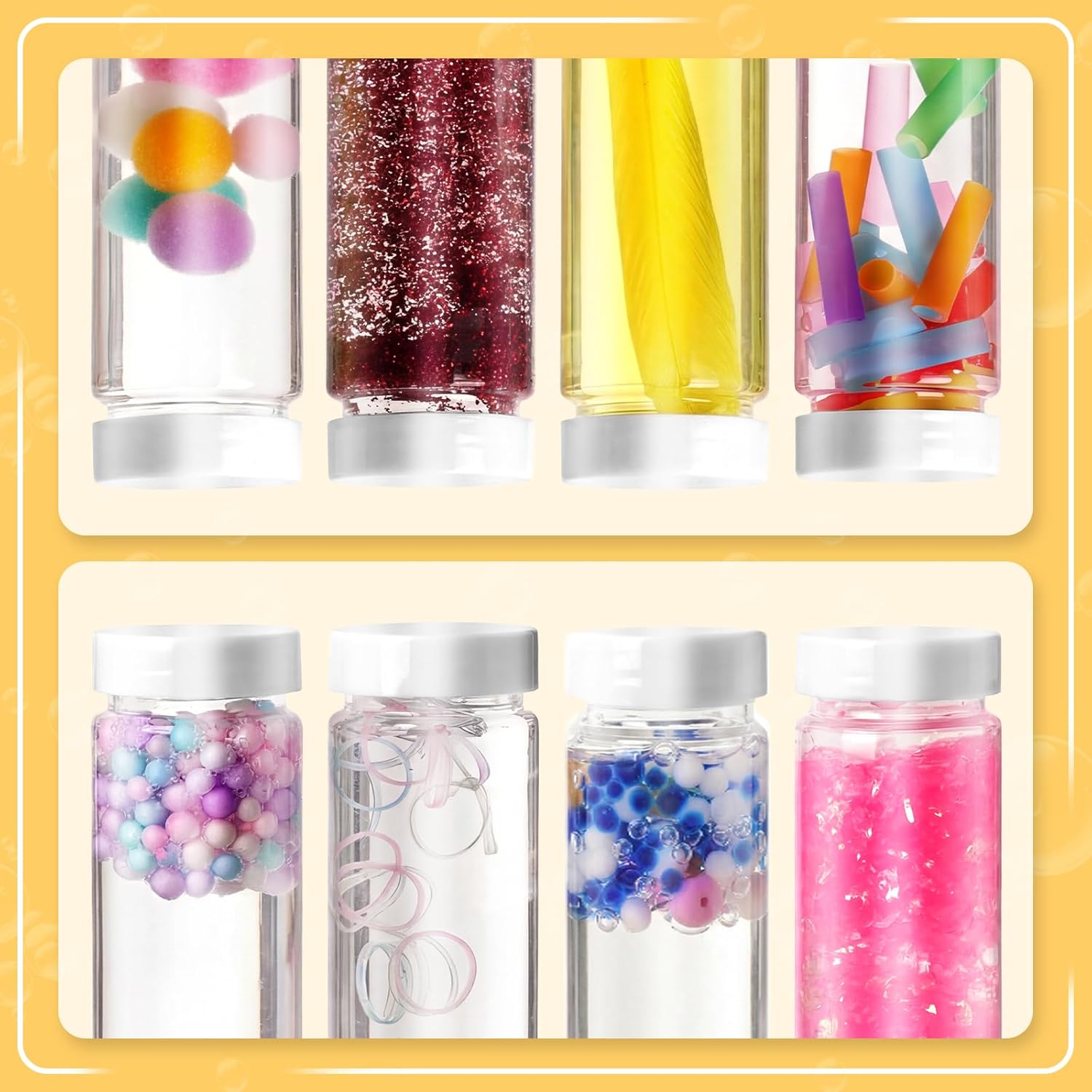 8PCS Sensory Bottle Kit for Toddlers, DIY Calming Bottles with Decorative Fillers, Calm Down Corner Supplies,Preschool & Kindergarten Classroom Must Haves