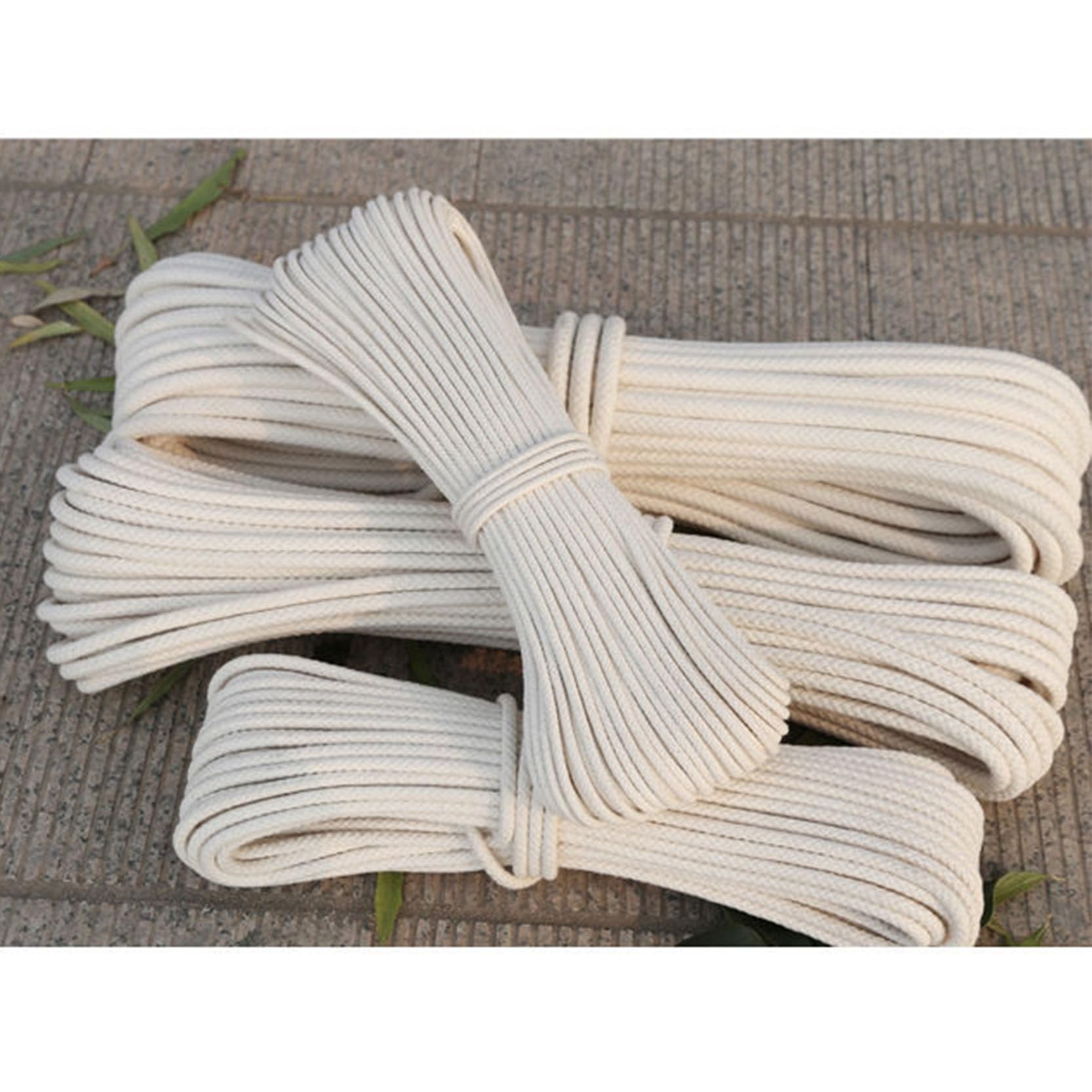 Corda di Macrame Corda di Cotone Filato 8mm~20mm,100m/328 Piedi Beige Macrame Corda Idea per la Casa, Confezione Regalo, Corda per Asta della Bandiera, Uncinetto, Giardinaggio,12 mm-100 m